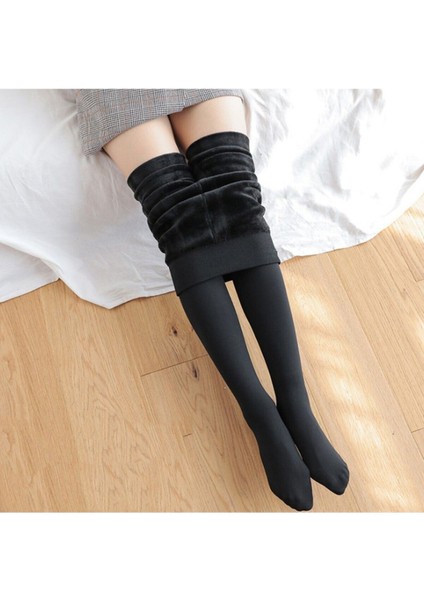 Hotlife Karın Basen ve Bacak Toparlayıcı Korse Içi Polarlı Külotlu Peluşlu Çorap Siyah