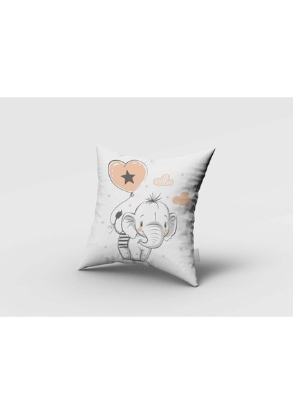 Fil ve Balon, Beyaz, Ithal Kumaş, Çocuk ve Bebek Odası Fon Perde - 1 Kanat fırsatları