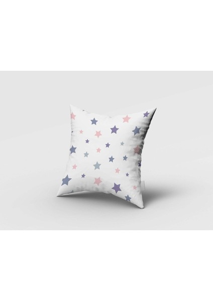 Mor, Pembe Yıldızlar, Beyaz, Ithal Kumaş, Çocuk ve Bebek Odası Fon Perde - 1 Kanat fırsatları