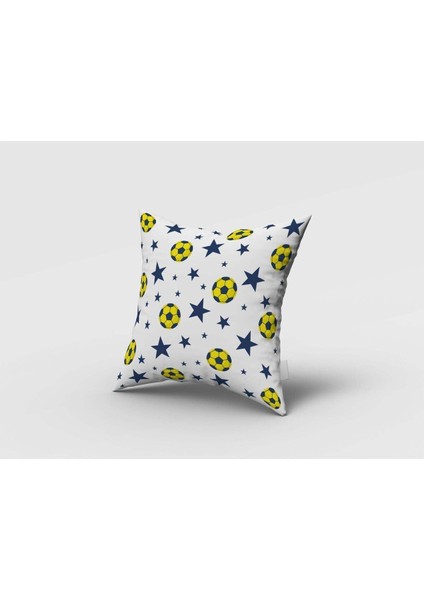 Kanarya, Sarı Lacivert Top, Beyaz, Ithal Kumaş, Çocuk Odası, Bebek Odası Fon Perde - 1 Kanat fırsatları