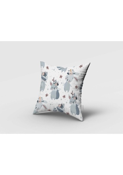 Sevimli Küçük Orman Hayvanları, Beyaz, Gri, Ithal Kumaş, Çocuk ve Bebek Odası Fon Perde - 1 Kanat fırsatları