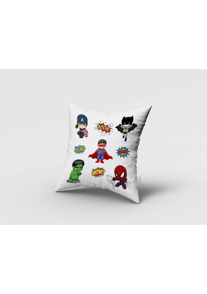 Süper Kahramanlar, Beyaz, Kırmızı, Yeşil, Ithal Kumaş, Çocuk ve Bebek Odası Fon Perde - 1 Kanat fırsatları