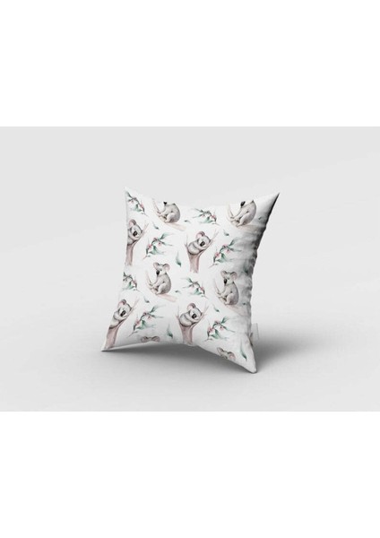 Sulu Boya Efektli, Koalalar, Beyaz, Gri, Ithal Kumaş, Çocuk ve Bebek Odası Fon Perde - 1 Kanat fırsatları