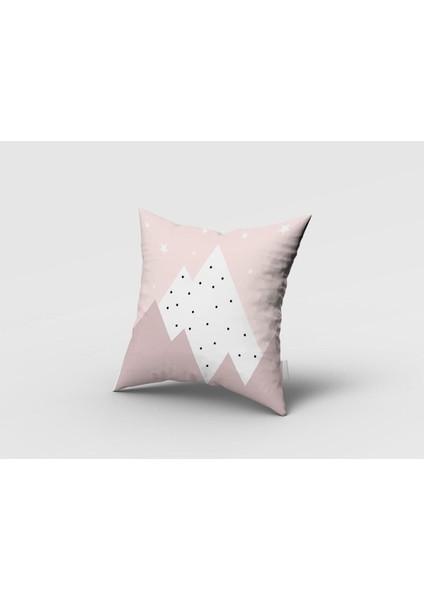 Iskandinav Stili Dağlar, Pembe, Beyaz, Ithal Kumaş, Çocuk ve Bebek Odası Fon Perde - 1 Kanat fırsatları