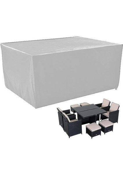 Premium Kalın Bahçe Mobilya Brandası Masa Sandalye Koruma Örtüsü Kılıf Gri Su Geçirmez indirimleri