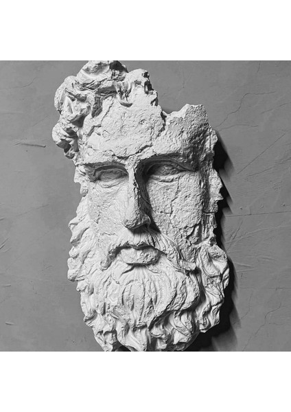 Büyük Poseidon Duvar Büstü, Antik Yunan Deniz Tanrısı Büstü Duvar Büstü