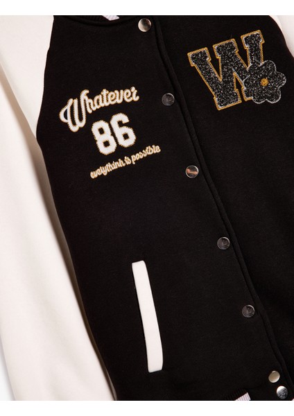 Kolej Ceket Aplike Detaylı Uzun Kollu Renk Bloklu Çıtçıt Kapamalı Şardonlu modelleri