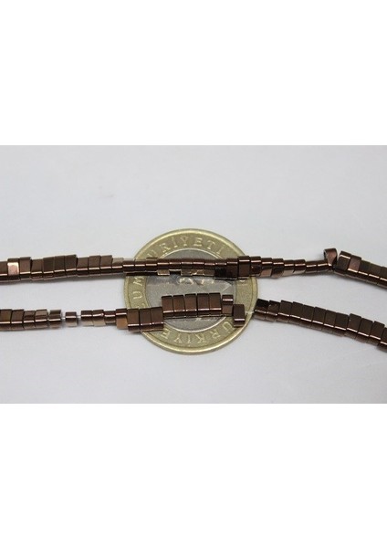 Hematit Taşı Çift Delikli/10 Adet (17455-1)