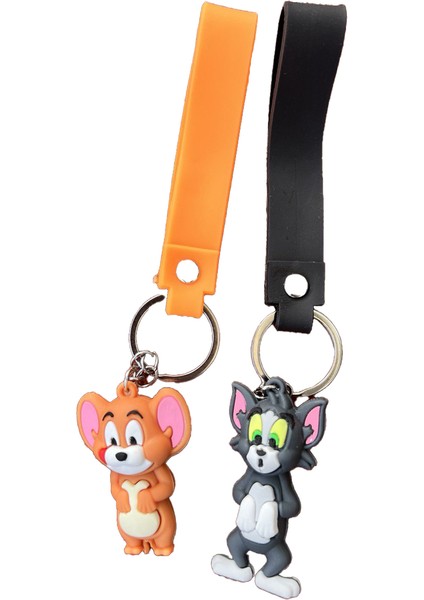 Tom ve Jerry Anahtarlık 3 Boyutlu Silikon 2'li