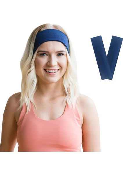 Saç Bandı 2li Kadın Erkek Spor Pamuk Likra Bandana Fitness Tenis Koşu Yürüyüş Trekking Makyaj Yüz Cilt Temizliği Bandi Outdoor Yoga Pilates Ter Alın Kafa Bandı Headband Hairband Seti