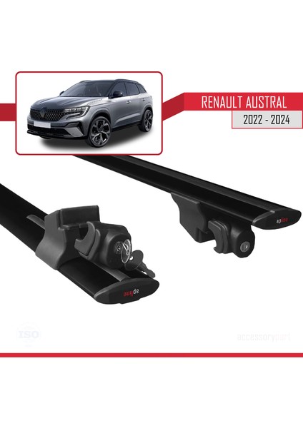 Renault Austral 2022 ve Sonrası ile Uyumlu Hook Model Anahtar Kilitli Ara Atkı Tavan Barı Siyah indirimleri