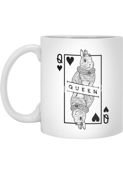 Netherland Dwarf Bunny Rabbit Queen Of Hearts Funny Pet Beyaz Kupa