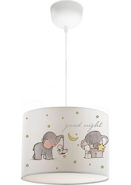 81 - 90 cm Homing Kids Kumaş Baskılı Çocuk Odası AYD-2879 Fil Desenli Sarkıt Kumaş 24 x 80 Bebek / fiyatları