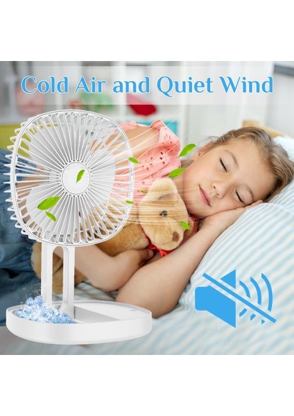 Elektrikli Taşınabilir Masa Fanı Pille Çalışan Fan Katlanır Fan Beyaz (Yurt Dışından) fiyatları