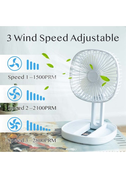 Elektrikli Taşınabilir Masa Fanı Pille Çalışan Fan Katlanır Fan Beyaz (Yurt Dışından) modelleri