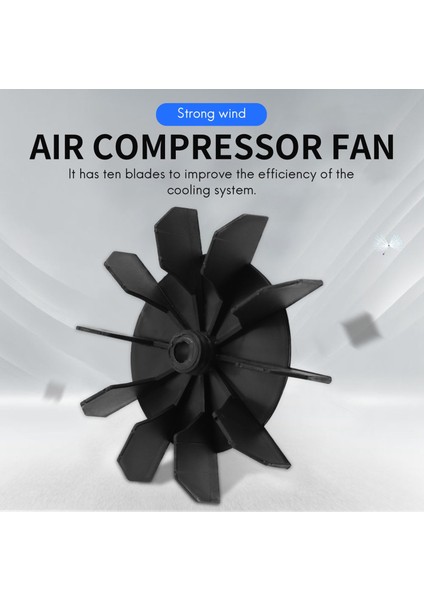 Yedek 0.5" Iç Delik 10 Pervane Hava Kompresörü Motor Fan Pervanesi Siyah (Yurt Dışından)