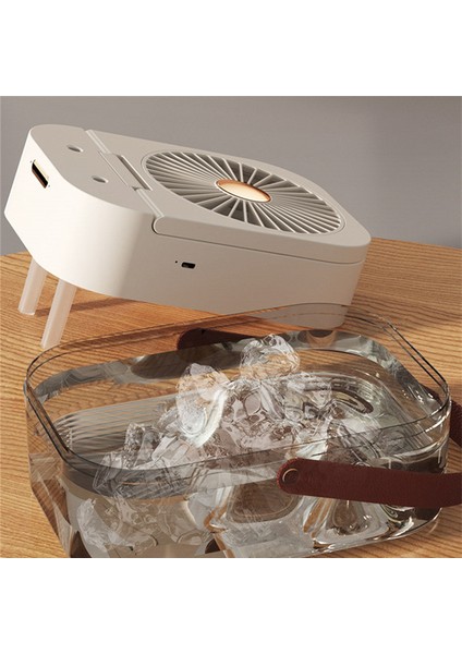 Fan Nemlendirici Fan Hava Soğutucu USB Fan Gece Işığı ile Masaüstü Fanı, A (Yurt Dışından)