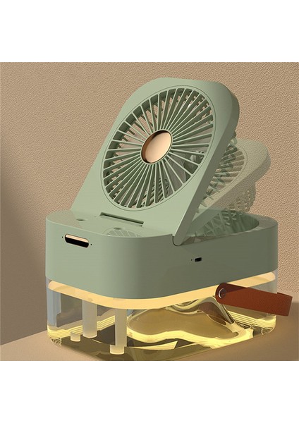 Fan Nemlendirici Fan Hava Soğutucu USB Fan Gece Işığı ile Masaüstü Fanı, A (Yurt Dışından)