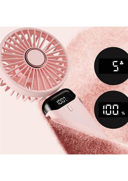 El Fanı, Mini Taşınabilir Kişisel Fan USB Şarj Edilebilir (Pembe) (Yurt Dışından)