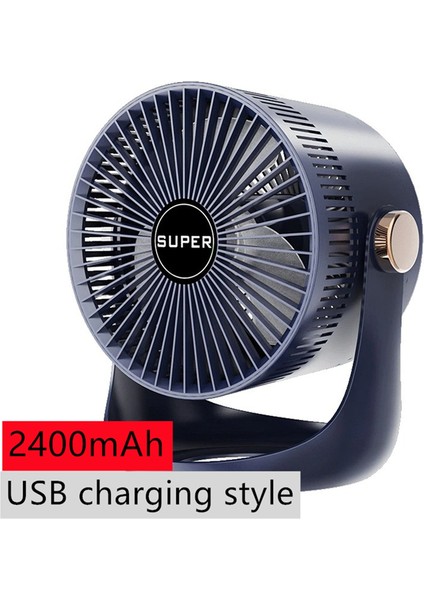 Ev Masası USB Şarj Edilebilir Sirkülasyon Elektrikli Fan 2400MAH B (Yurt Dışından)