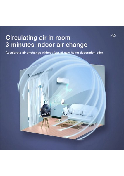 Ev Masası USB Şarj Edilebilir Sirkülasyon Elektrikli Fan 2400MAH B (Yurt Dışından)
