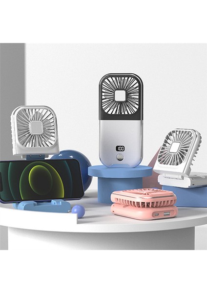 3'ü 1 Arada Taşınabilir El Tipi Fan 3000MAH Çok Fonksiyonlu Katlanır Fan-D (Yurt Dışından)