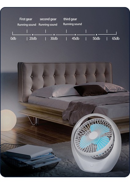 Mini USB Masaüstü Fanı Kişisel Taşınabilir Soğutma Fanı Mavi (Yurt Dışından)
