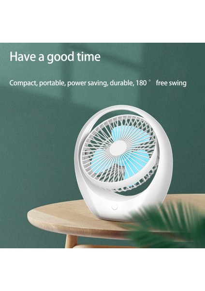 Mini USB Masaüstü Fanı Kişisel Taşınabilir Soğutma Fanı Mavi (Yurt Dışından)