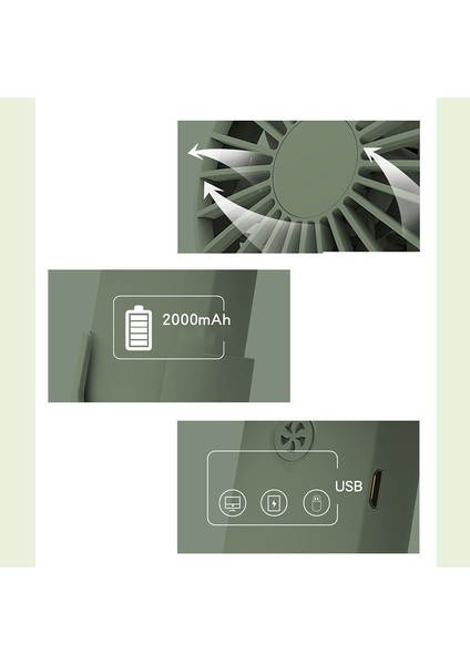 Elde Taşınabilir USB Şarj Çift Motorlu Küçük Fan Mini Taşınabilir Braket A (Yurt Dışından)