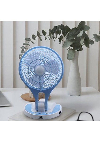 Mini Küçük Fan Katlanabilir Elektrikli Karikatür Ev Tabanı Mavi (Abd Tak) (Yurt Dışından)