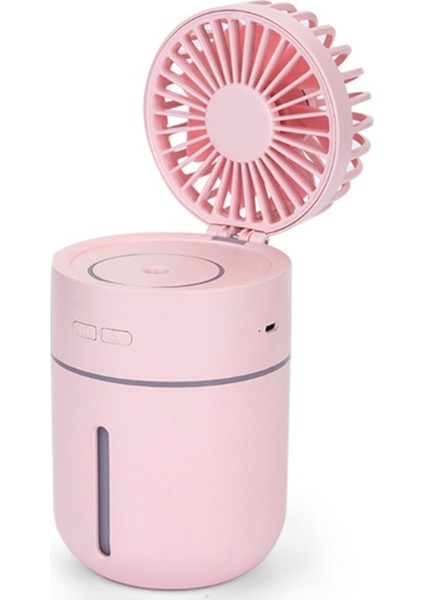 Fanlı Şarj Edilebilir Sessiz Ultrasonikli Serin Mist Nemlendirici (Pembe) (Yurt Dışından)