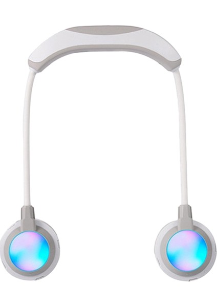 USB Yapraksız Asma Fanlar Taşınabilir 2000MAH Şarjlı LED Fan (Gri) (Yurt Dışından)