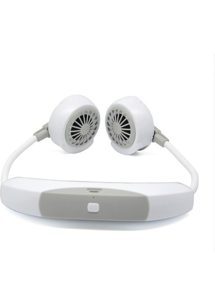 USB Yapraksız Asma Fanlar Taşınabilir 2000MAH Şarjlı LED Fan (Gri) (Yurt Dışından)