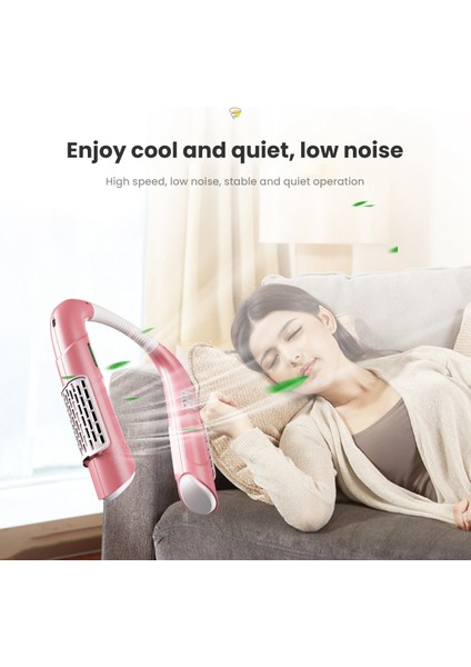 Ev Dış Mekan Mini Soğutucu Için Bladeless Asma Boyunlu USB Fan - Pembe (Yurt Dışından) modelleri