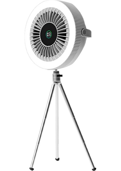 4000MAH Kamp Tripod Fan Işık USB Şarj Edilebilir Mini Fan (Yurt Dışından)