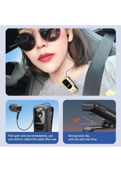 F920 Bluetooth Kulaklık, Yaka Klipsi, Geri Çekme Teli, Titreşim, 2024 Yeni Sürüm (Yurt Dışından)