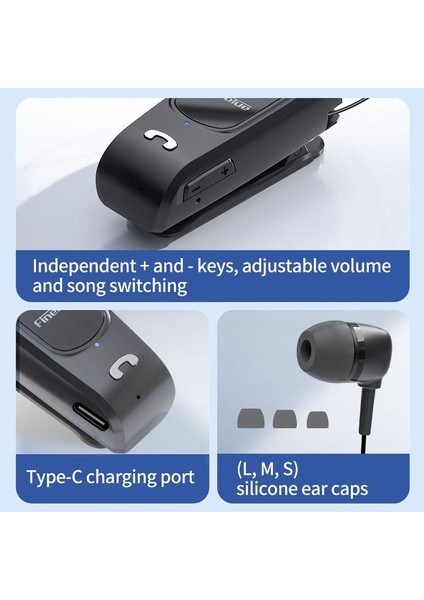 F920 Bluetooth Kulaklık, Yaka Klipsi, Geri Çekme Teli, Titreşim, 2024 Yeni Sürüm (Yurt Dışından)