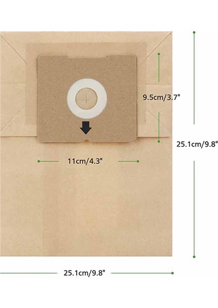 4122 Serisi 2154A/2154C/2154W Parça 2138425, 213-8425 Için 10 Adet Yedek Vakum Torbaları (Yurt Dışından) modelleri