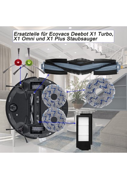 Cobos X1 Pro T10OMNI Robot Aksesuarları Için Uygun Paspas Rulo Fırça Filtre Yedek Parçaları (Yurt Dışından)