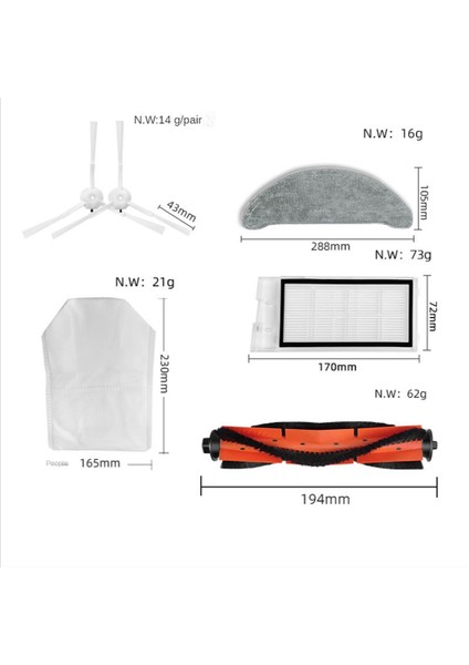 Ana Fırça Yan Fırça Filtresi Paspas Bezi Toz Torbası Eve Plus Robot Süpürge Için Yedek Aksesuarlar (Yurt Dışından) indirimleri