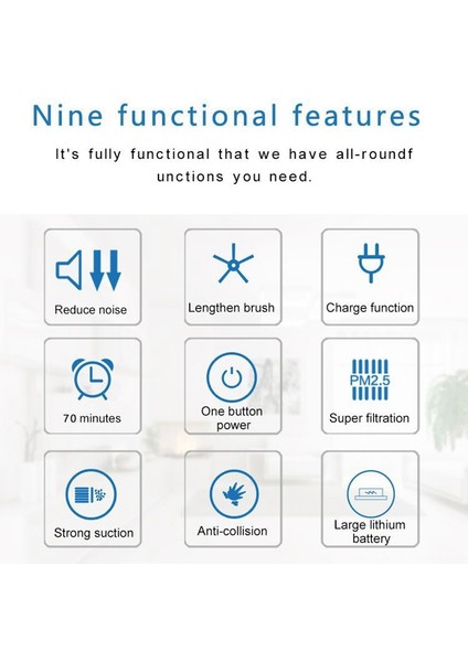 1800PA Akıllı Robotlu Süpürge, 3'ü 1 Arada USB Şarj Edilebilir Akıllı Süpürme Robotu Ev Için Güçlü Emiş Temizleyici Gri (Yurt Dışından) fiyatları