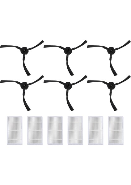 6x Yan Fırça 6x Hepa Filtre Kiti V5S V5 X5 V3S V3S Pro V3L V5S Pro V50 Robotlu Süpürge Parçaları (Yurt Dışından)