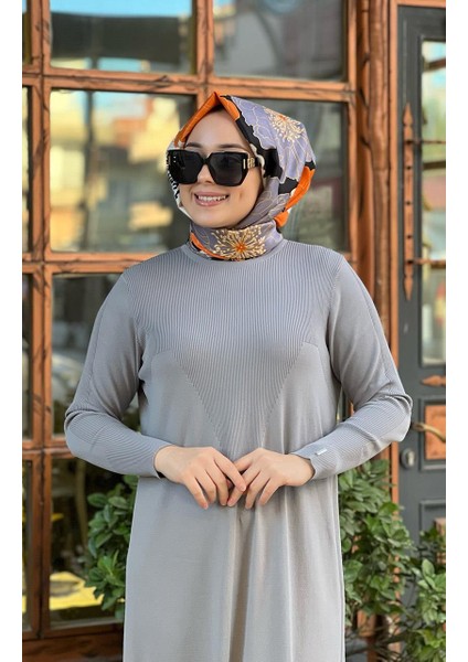 Triko Elbise 6931 Gri fırsatları