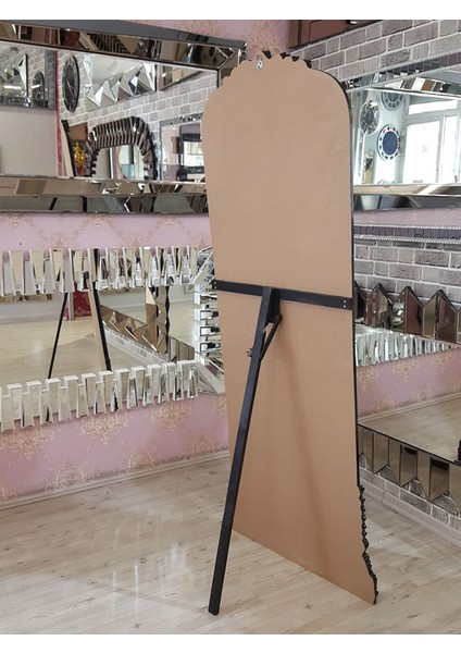 Matmazel Black Model Siyah Renk Dekoratif Ayaklı Boy Aynası