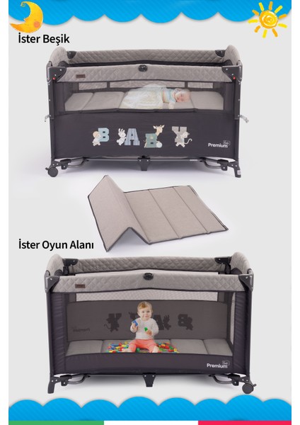 Premium Line Alt Açma Üniteli Anne Yanı Oyun Parkı