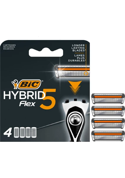 Flex 5 Hybrid Yedek Tıraş Bıçağı Kartuşu 4'lü (5 Bıçak)