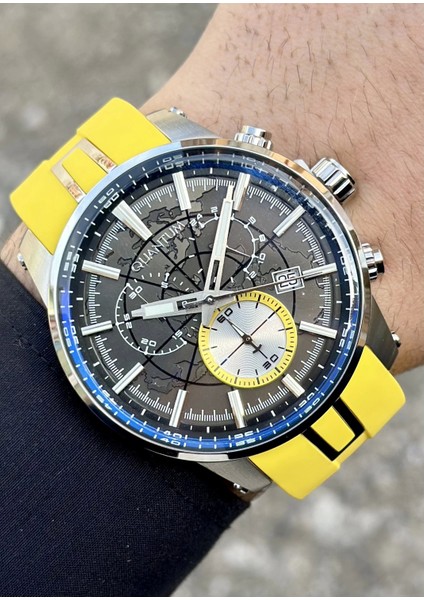 Sarı Silikon Kordon Erkek Kol Saati