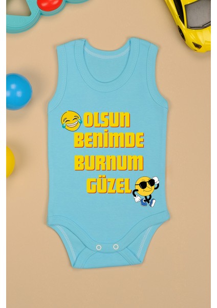 Olsun Benimde Burnum Güzel Baskılı Çıtçıt Body Zıbın