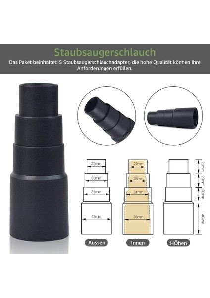 Adaptör 5'li Paket, Her Türlü Emme Arayüzü Redüktörleri Için Vakum Için (Yurt Dışından) fiyatları