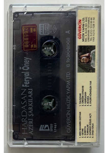Feryal Öney Hardasan Azeri Şarkıları Kaset (Orjnal Dönem Baskı Kaset) fiyatları